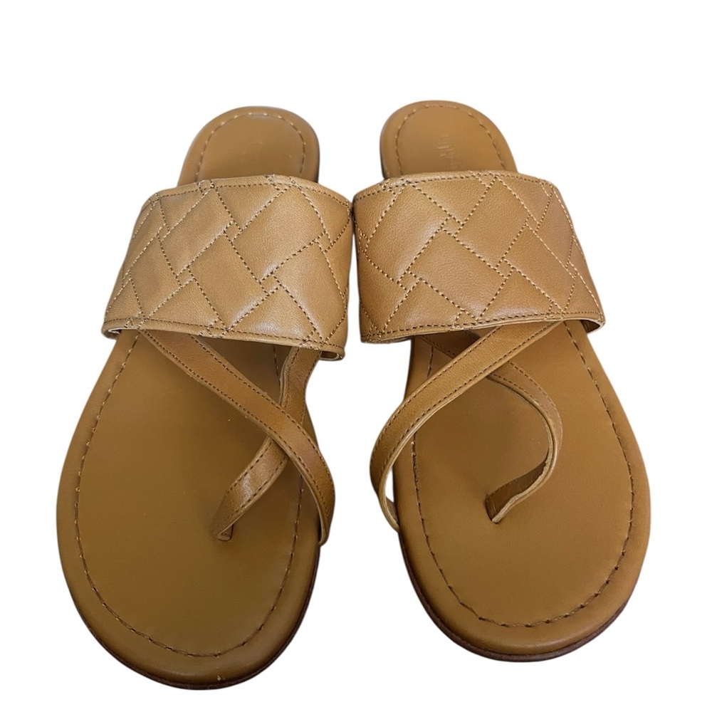 J.McLaughlin Quilted Leather Toe-Loop Sandals – Made in Spain – 7.5